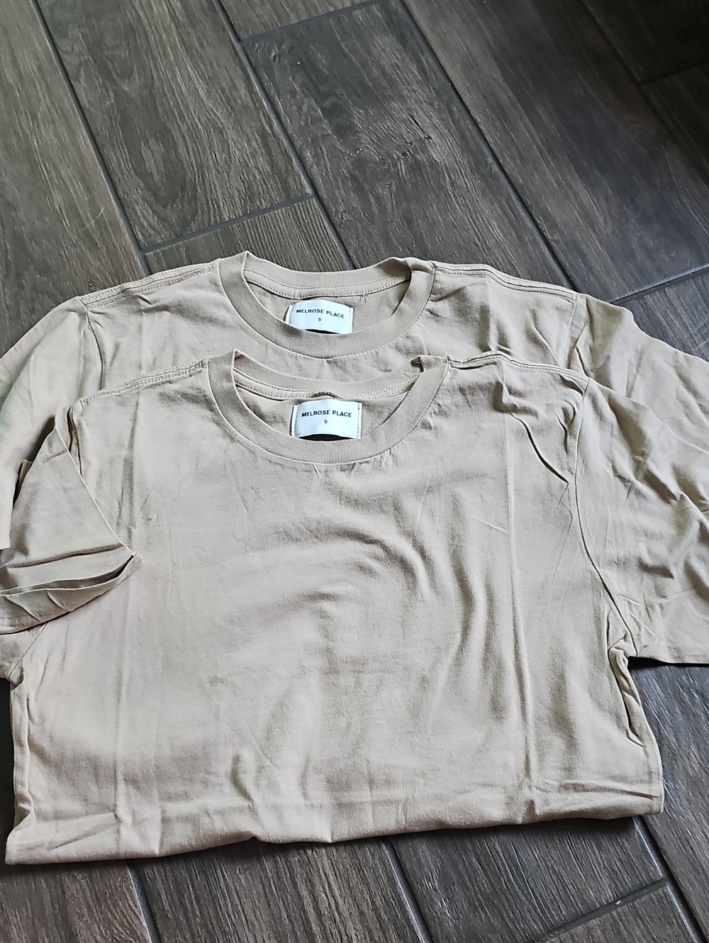 Melrose Place Crewneck Tee in Beige